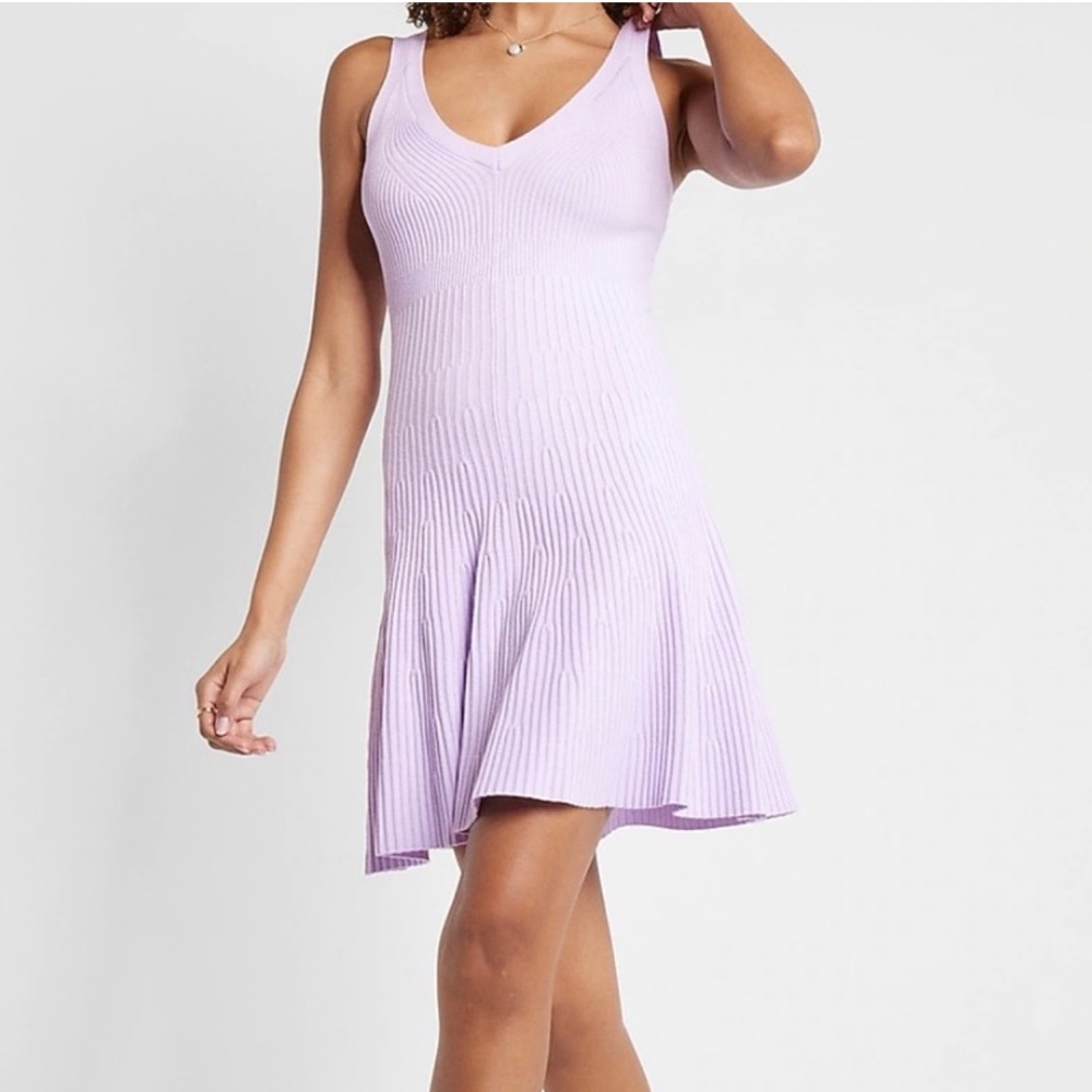 Express NWT sleeveless v neck ribbed dress
